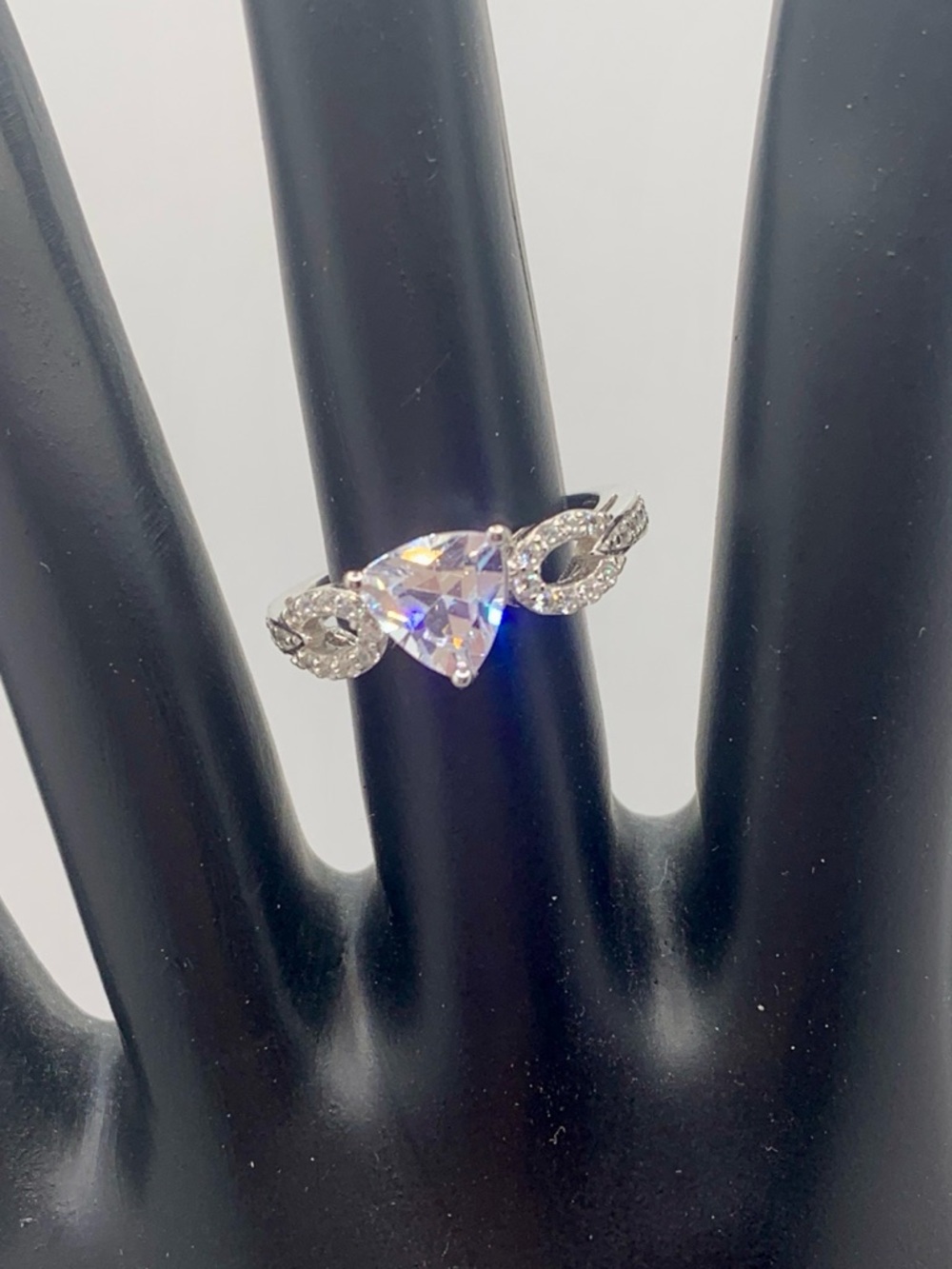 Silver Heart-Cut Clear Crystal Ring - Sparkling Women's Jewelry